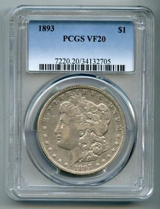 1893 Morgan Silver Dollar PCGS VF 20 - Picture 1 of 4