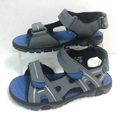 Eddie Bauer Toddler Boys Sz 2 "Steve" Gray & Blue Hook& Loop Hiking Sandals #36N - Image 1 of 4