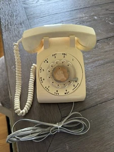 Vtg Dial Rotary Telephone Bell Systems Western Electric Beige Tan 297 Area Code - Picture 1 of 8