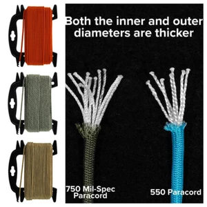 Golberg 750 Mil Spec Paracord, Parachute Cord Type IV In Winder - 100 - 1000 Ft - Picture 1 of 15