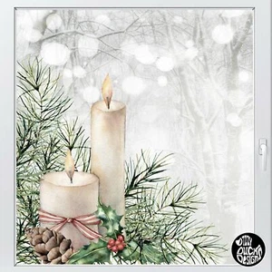 Pegatina de ventana de Navidad de pato mareado esquina de vela de pino - Decoraciones de invierno de Navidad - Imagen 1 de 7
