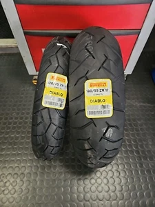 COPPIA GOMME MOTO NUOVE PIRELLI DIABLO 120/70 ZR 17 W + 180/55 ZR 17 W DOT 0824 - Foto 1 di 3