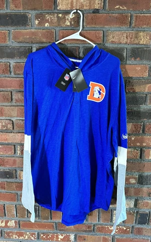 NEW Denver Broncos Nike Pullover Henley Hoodie Men's 3XL XXXL NFL Throwback Cover