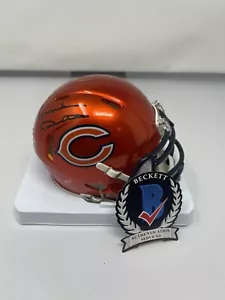 Mike Ditka Signed Chicago Bears Flash Mini Helmet Beckett Witnessed Black Ink L4 - Picture 1 of 5