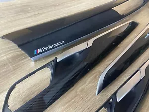 BMW X5 F15 M Performance Interior Trim part ALCANTARA CARBON FIBER RHD 8pcs - Picture 1 of 9
