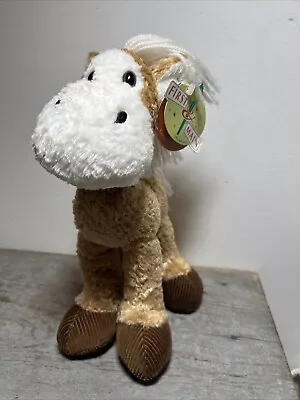 FIRST & MAIN Lankydoodle Horse 11" Brown Plush Long Legs Corduroy Hooves NWT - Image 1 of 4
