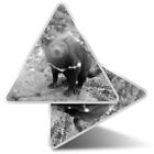 2 x Triangle Stickers  7.5cm - BW - Cute Tasmanian Devil Animal  #38147