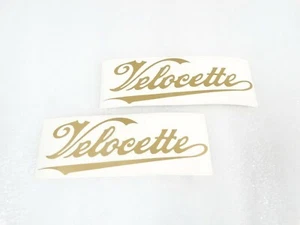 Compatible For Velocette Motorcycle Petrol Fuel Tank Golden Decals Stickers x 2 - Picture 1 of 3