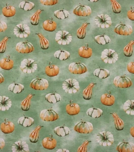 TELA DE FRANELA SÚPER ACURRUCADA SIN CORTAR 6 YARDAS VERDE AZULADO OTOÑO VERDURAS JOANN NUEVAS CALABAZAS - Imagen 1 de 1