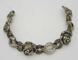 Vintage elegantes seltenes dickes europäisches 835 Silber Rose 51,9 Gramm Gliederarmband - Bild 1 von 5