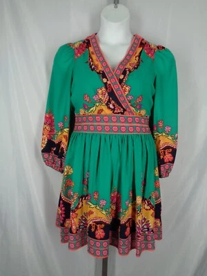 Nuevo vestido envolvente sintético manga abullonada Donna Morgan talla 6 Foto 1 de 4