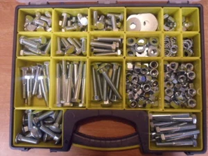 M12 BOXED ASSORTMENT, C/W HEX SETS/BOLTS, NUTS & WASHERS, 400 + PIECES. - Picture 1 of 3