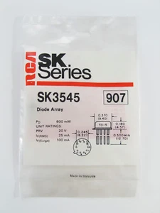 Arreglo de diodos 20V 600mW - 10 pines IC - TO-5 - RCA SK3545 NTE907 - Imagen 1 de 1