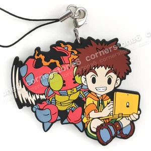 ~ Japan Bandai - DIGIMON - KOUSHIRO with TENTOMON - rubber Figure Strap Tag - Picture 1 of 2