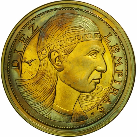 [#550043] Coin, Honduras, 10 Lempiras, 1995, Tower, MS, Brass, KM:1a.2 Cover