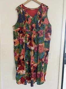 Virtuelle By Taking Shape Floral Women’s Dress Size 16 Holiday Tropical Cotton - Picture 1 of 9