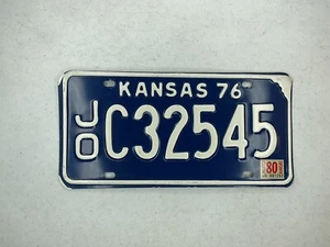 1976 Kansas License Plate Johnson County Tag # C32545 1980 Sticker - Picture 1 of 2