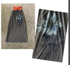 Rewind Maxi Tube Dress M Casual Strapless Sundress lightweight unlined stretchy - Picture 1 of 12