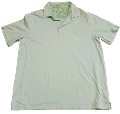 Izod Saltwater Polo Shirt Men’s Large Green Solid Short Sleeve Button Cotton - Image 1 of 4