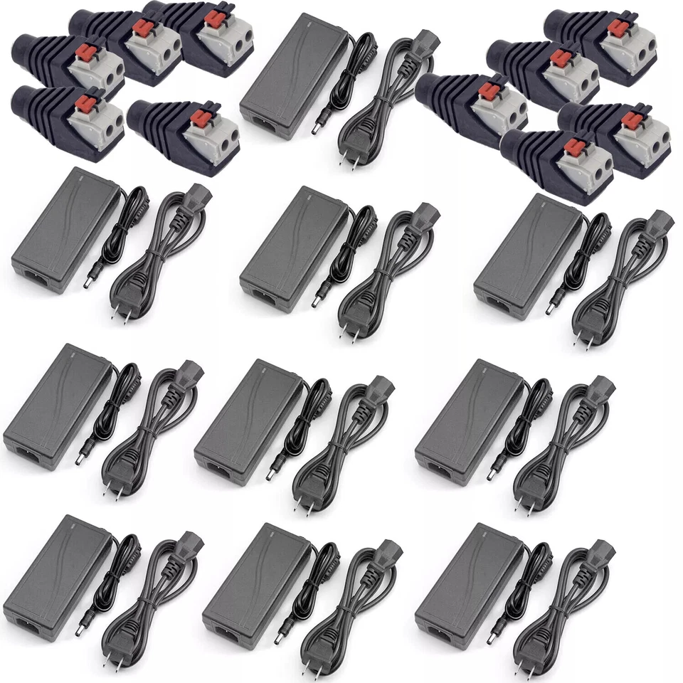 Transformador adaptador fuente de alimentación AC/DC 12V 5A para tira de luz LED 5050/5630 60W Foto 1 de 4