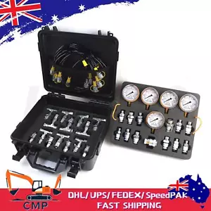 Hydraulic Pressure Gauge Test Kit for Excavator 13 Couplings 1/10/25/40/60Mpa AU - Picture 1 of 13