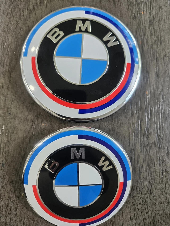 (2) BMW 50th Anniversary 95mm Hood & Trunk  Emblem Badge 7 Series / X7 G07 G11 - Image 1 of 2