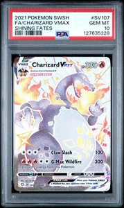 2021 Pokémon Charizard VMAX SV107 Shiny Holo Rare SWSH Shining Fates - PSA 10 - Picture 1 of 2