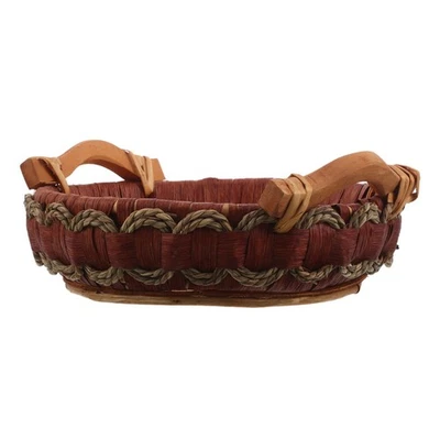  Cestino Per Pane Da Tavola Cesto Portaoggetti Vimini Il Con Manico - Immagine 1 di 4