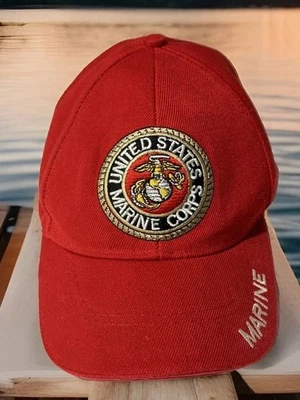 Gorra para Hombres Cuerpo de Marines Sombrero Rojo Bordado MARINO Talla Única para Todos Foto 1 de 4