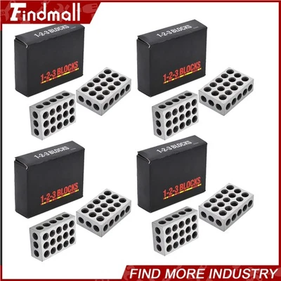 4 Matched Pair Ultra Precision 1-2-3 Blocks 23 Holes .0001" Machinist 123 Jig - Image 1 of 4