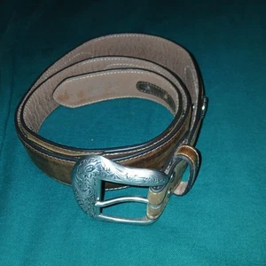 Nocona Herren 42" Leder Western Overlay mit Conchos Braun Gürtel (0424G) - Bild 1 von 7