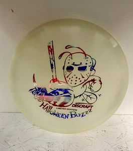 FLY GREEN DISC GOLF RARE 2015 ZGLO DISCRAFT HALLOWEEN JASON VOORHEES BUZZZ FLAG - Picture 1 of 1