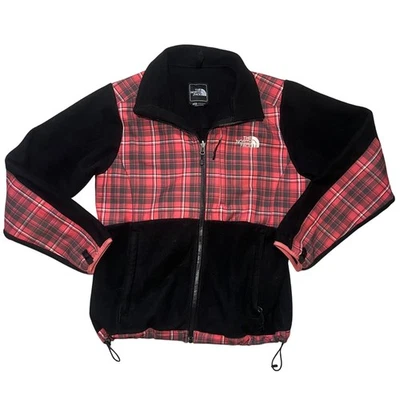 Chaqueta polar a cuadros The North Face PolarTec Denali roja negra cremallera completa para mujer M Foto 1 de 4