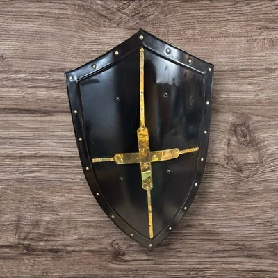 Medieval Warrior Knight Black Heater Shield Battle Shield New With Mark — 第 1/4 张图片