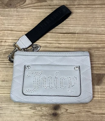 Cartera Muñequera JUICY COUTURE Estrás Gris Acolchada Cuero Vegano Correa de Nylon Foto 1 de 4