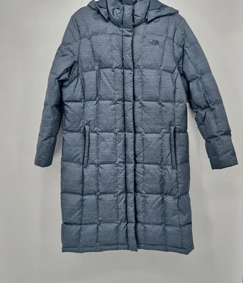 The North Face Womens XL Puffer Long Jacket Coat Goose Down Blue - Image 1 of 4