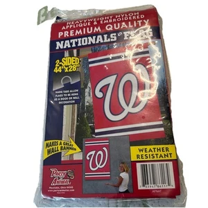 Party Animal Washington Nationals Double-Sided Embroidered House Flag 44"x28" - Picture 1 of 5