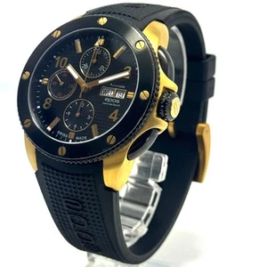 EPOS Watch Automatic winding Chronograph Black Day-date Skeleton back Resin belt - Picture 1 of 10