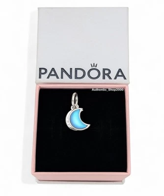 Nuevo 100% Auténtico PANDORA Piedra Lunar Iridiscente Media Luna Dije 794272C01 Foto 1 de 4