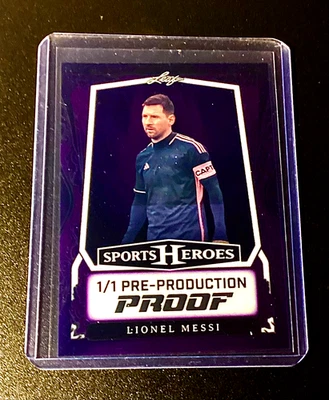 Lionel Messi 1/1 Rare 2024 Leaf Sports Heroes Purple Version 1 of 1 Miami MVP 1 - Image 1 of 4