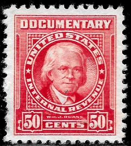 US REVENUE #R664 50c Carmine, Series 1954 without overprint MNH NG VF - Picture 1 of 2