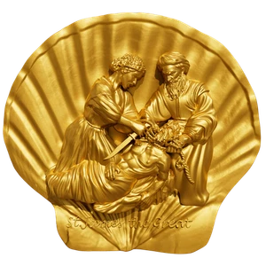 2025 Cameroon 12 Apostles St. James 2 oz Silver Gilded Shaped Coin - Picture 1 of 8