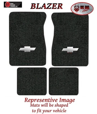 Chevy K5 Blazer 1975-86 juego de alfombrillas negras Cutpile con pajarita plateada F/R Foto 1 de 4