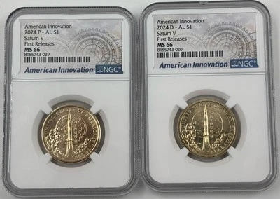 2024 PD AMERICAN INNOVATION ALABAMA V ROCKET NGC MS66 FIRST RELEASES ⭐SHIPS NOW⭐ - Image 1 of 2