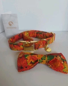 Collar de perro Dogwong MEDIANO/LG otoño hoja tela arco extraíble - Imagen 1 de 8