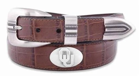 ZeppelinPro UOK-BOLPTCRC-TAN-40 Oklahoma Concho Croc Tan Leather Belt - 40 Waist Cover