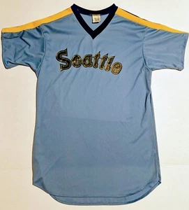 Vtg Seattle Mariners Jersey Shirt - XL Roman Sport - Rare Powder Blue Baseball - Picture 1 of 14