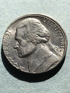 1981-P Jefferson Nickel Misaligned Obverse Die Error Please Check Our Inventory - Picture 1 of 3