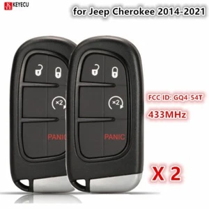 2x for Jeep Cherokee 2014-2021 Keyless Key Smart Remote Key Fob GQ4-54T 68105078 - Picture 1 of 3