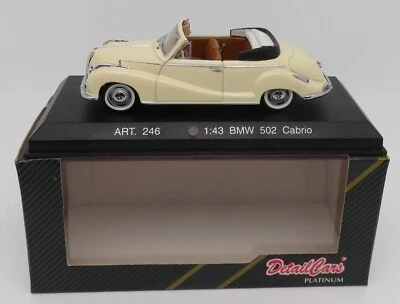 DETAILCARS BMW 502 CABRIOLET 1955 Colore IVOIRE #246 1/43 In Box - Immagine 1 di 4